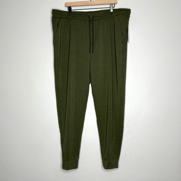 Athletic Works Mens Knit Jogger 2XL Olive Green Heather Soft Training Gym Hiking - Picture 2 of 10
